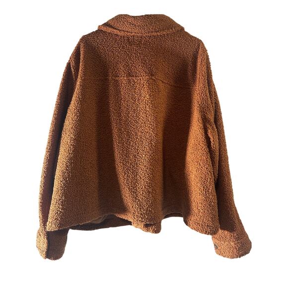 Lane Bryant Cropped Teddy Coat • Argan Oil • Size 4X - Picture 2 of 9